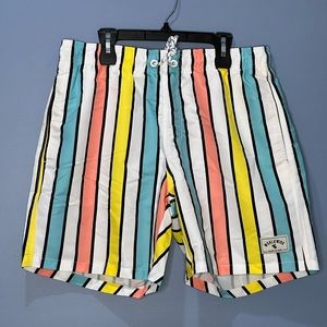 Shein Primary Color Striped Bathing Suit